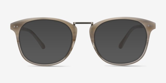 Era Gray Clear Acetate-metalEyeglass Frames from EyeBuyDirect, with Tinted Lenses