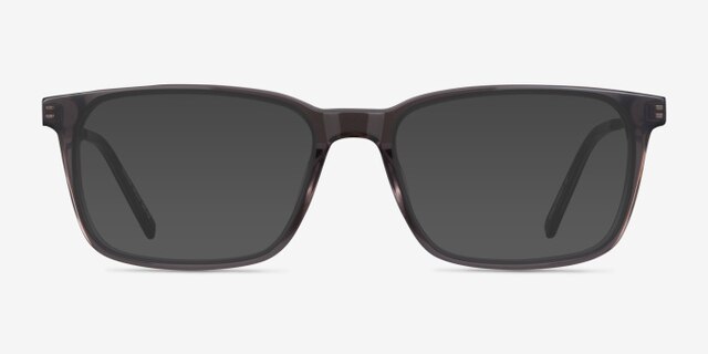 Stanza Gray Acetate-metalEyeglass Frames from EyeBuyDirect, with Tinted Lenses