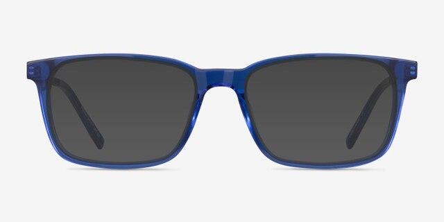 Stanza Bleu Acetate-metalMontures de lunettes de vue d'EyeBuyDirect, Avec des Verres Teintés