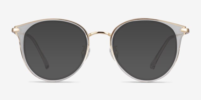Hollie Transparent Plastic-metalMontures de lunettes de vue d'EyeBuyDirect, Avec des Verres Teintés
