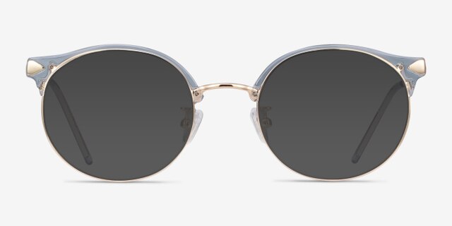Moon River Clear Blue Plastic-metalMontures de lunettes de vue d'EyeBuyDirect, Avec des Verres Teintés