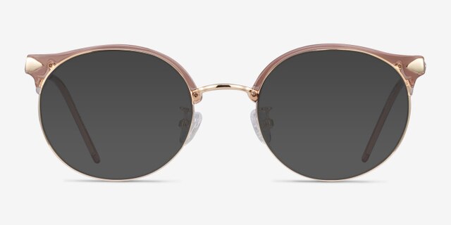 Moon River Clear Pink Plastic-metalEyeglass Frames from EyeBuyDirect, with Tinted Lenses