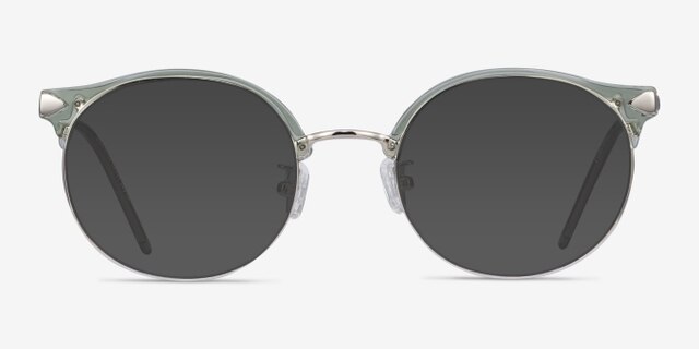Moon River Clear Green Plastic-metalMontures de lunettes de vue d'EyeBuyDirect, Avec des Verres Teintés