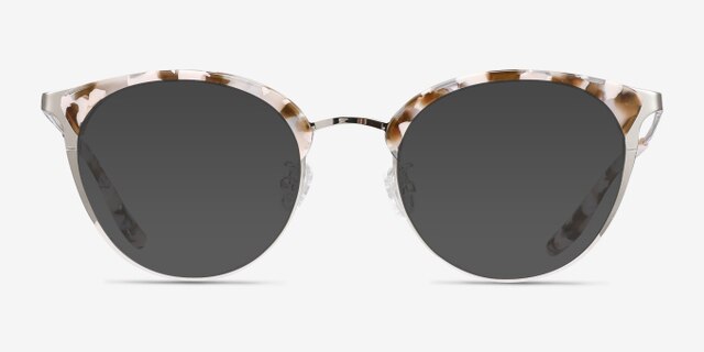 Bouquet Floral Silver Acetate-metalEyeglass Frames from EyeBuyDirect, with Tinted Lenses