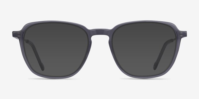 The Fan Gris Acetate-metalMontures de lunettes de vue d'EyeBuyDirect, Avec des Verres Teintés