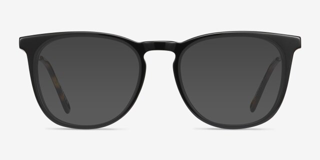 Vinyl Noir Acetate-metalMontures de lunettes de vue d'EyeBuyDirect, Avec des Verres Teintés