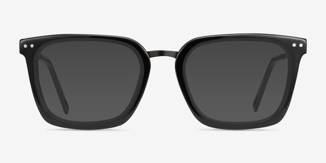 Poise Black Acetate-metalEyeglass Frames from EyeBuyDirect, with Tinted Lenses