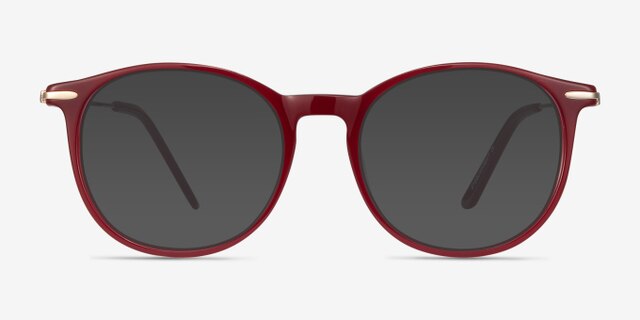 Quill Rouge Acetate-metalMontures de lunettes de vue d'EyeBuyDirect, Avec des Verres Teintés
