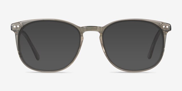 Savvy Clear Gray Acetate-metalEyeglass Frames from EyeBuyDirect, with Tinted Lenses