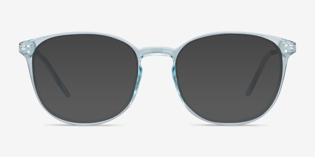 Spoken Clear Blue Plastic-metalMontures de lunettes de vue d'EyeBuyDirect, Avec des Verres Teintés