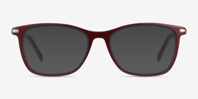 Field Burgundy Acetate-metalEyeglass Frames from EyeBuyDirect, with Tinted Lenses