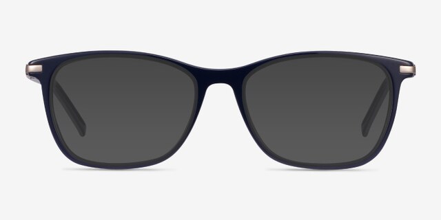 Field Navy Acetate-metalEyeglass Frames from EyeBuyDirect, with Tinted Lenses