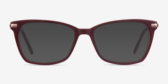 Forward Burgundy Acetate-metalEyeglass Frames from EyeBuyDirect, with Tinted Lenses