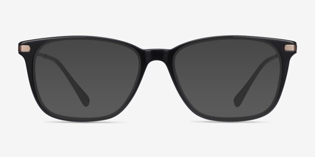 Plaza Black Acetate-metalEyeglass Frames from EyeBuyDirect, with Tinted Lenses