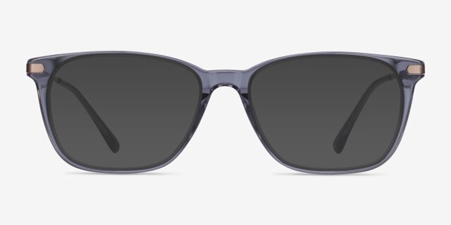 Plaza Gray Acetate-metalEyeglass Frames from EyeBuyDirect, with Tinted Lenses