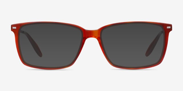 Hayday Blood Orange Acetate-metalEyeglass Frames from EyeBuyDirect, with Tinted Lenses
