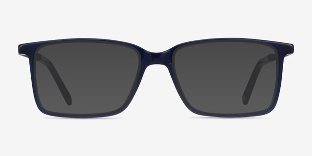 Haptic Blue Acetate-metalEyeglass Frames from EyeBuyDirect, with Tinted Lenses