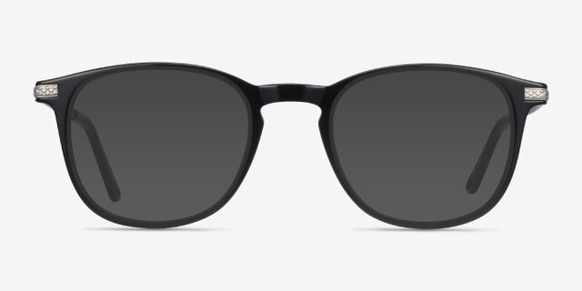 Toulouse Black Acetate-metalEyeglass Frames from EyeBuyDirect, with Tinted Lenses