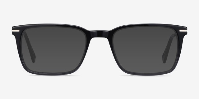 Nox Noir Acetate-metalMontures de lunettes de vue d'EyeBuyDirect, Avec des Verres Teintés