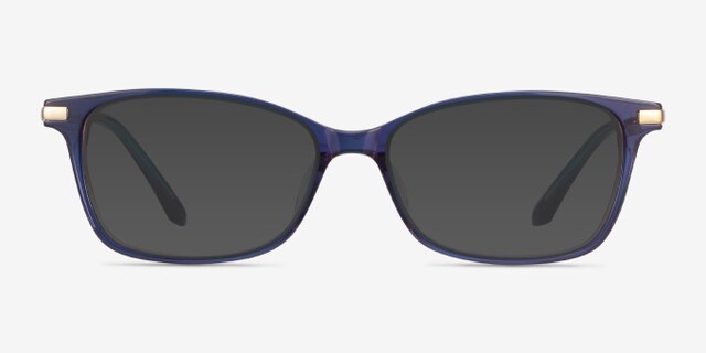 Vanda Blue Acetate-metalEyeglass Frames from EyeBuyDirect, with Tinted Lenses
