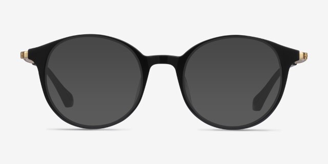 Jude Black AcetateEyeglass Frames from EyeBuyDirect, with Tinted Lenses