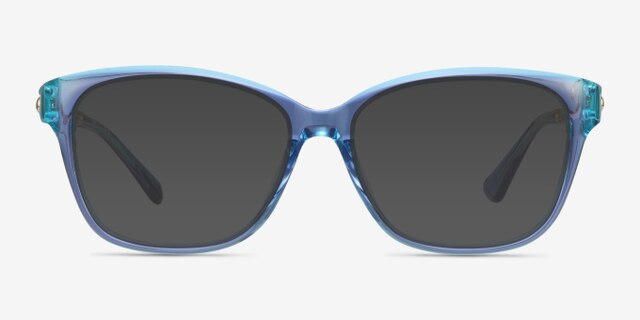 Ouro Blue AcetateEyeglass Frames from EyeBuyDirect, with Tinted Lenses