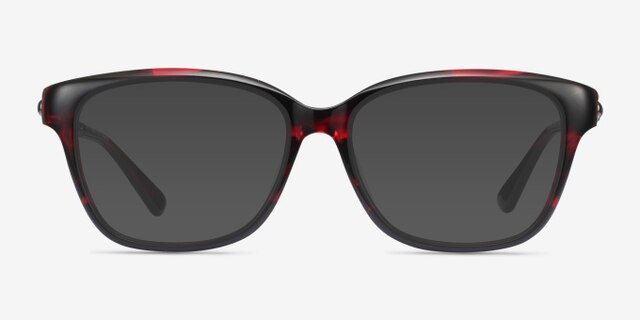 Ouro Red AcetateEyeglass Frames from EyeBuyDirect, with Tinted Lenses