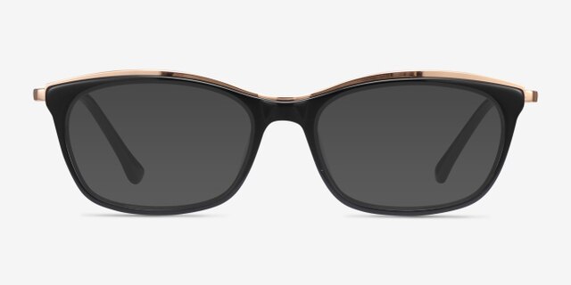 Sina Black Golden AcetateEyeglass Frames from EyeBuyDirect, with Tinted Lenses