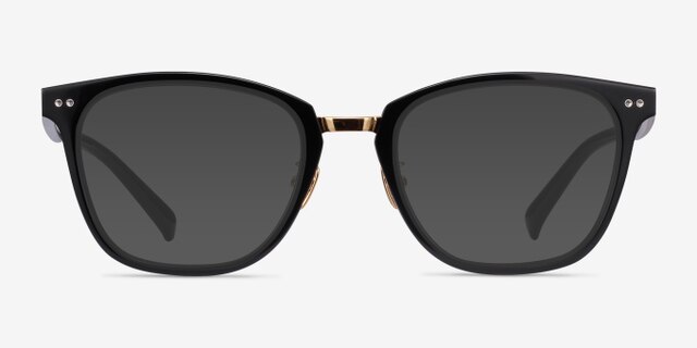 Biblio Noir Acetate-metalMontures de lunettes de vue d'EyeBuyDirect, Avec des Verres Teintés
