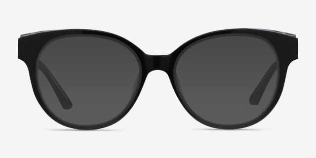 Vee Black AcetateEyeglass Frames from EyeBuyDirect, with Tinted Lenses