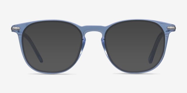 Villeneuve Blue Acetate-metalEyeglass Frames from EyeBuyDirect, with Tinted Lenses