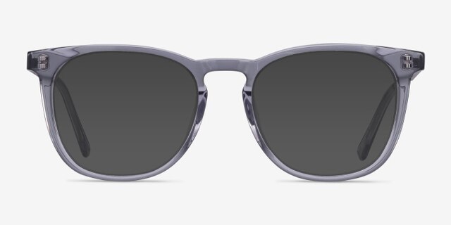 Vibes Clear Gray Acetate-metalEyeglass Frames from EyeBuyDirect, with Tinted Lenses