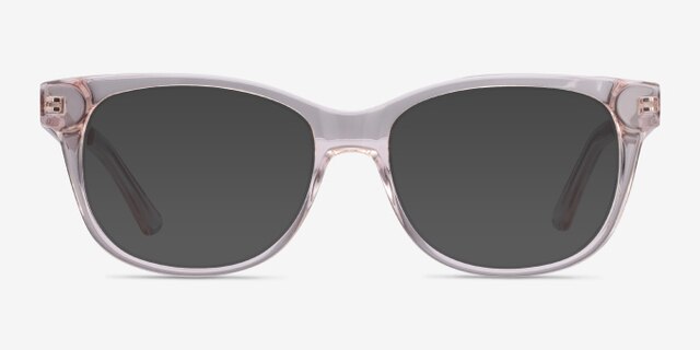 Story Clear Pink Acetate-metalMontures de lunettes de vue d'EyeBuyDirect, Avec des Verres Teintés