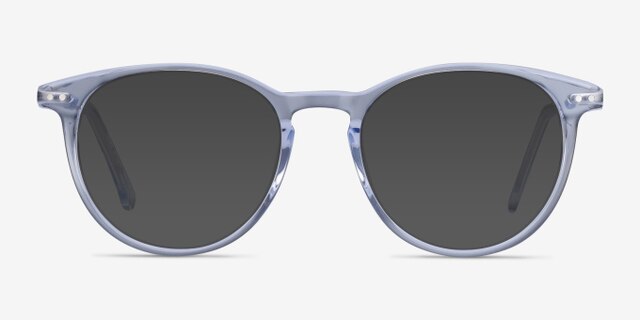 Snap Clear Blue Acetate-metalEyeglass Frames from EyeBuyDirect, with Tinted Lenses