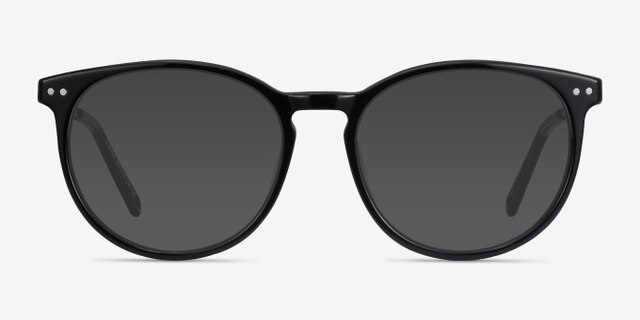 Clever Black Acetate-metalEyeglass Frames from EyeBuyDirect, with Tinted Lenses