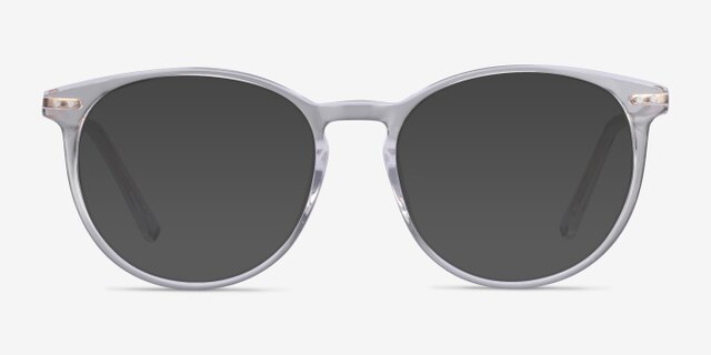 Clever Clear Acetate-metalEyeglass Frames from EyeBuyDirect, with Tinted Lenses