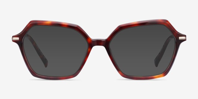 Carmel Tortoise Acetate-metalEyeglass Frames from EyeBuyDirect, with Tinted Lenses
