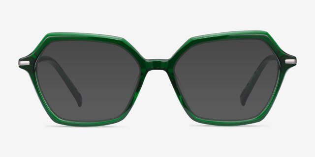 Carmel Green Acetate-metalEyeglass Frames from EyeBuyDirect, with Tinted Lenses