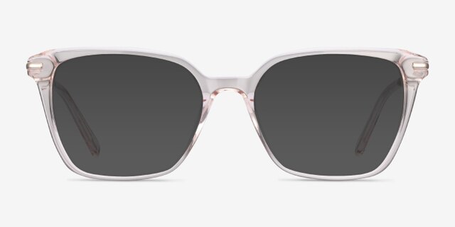 Dearly Clear Beige Acetate-metalEyeglass Frames from EyeBuyDirect, with Tinted Lenses