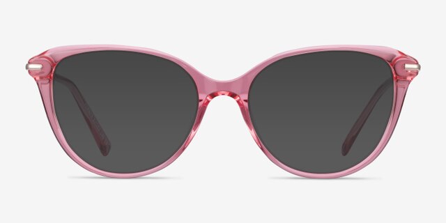 Turner Clear Pink Acetate-metalEyeglass Frames from EyeBuyDirect, with Tinted Lenses