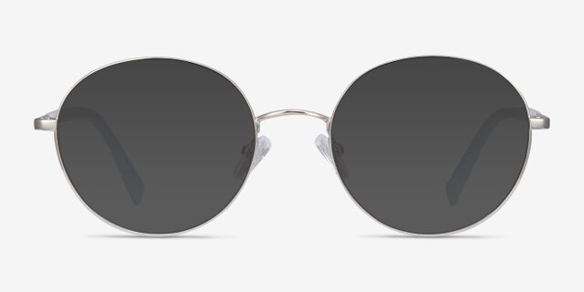 Thea Silver Acetate-metalEyeglass Frames from EyeBuyDirect, with Tinted Lenses