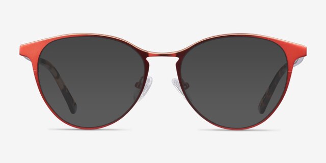 Vestige Rouge Acetate-metalMontures de lunettes de vue d'EyeBuyDirect, Avec des Verres Teintés