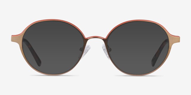 Observer Bronze Acetate-metalEyeglass Frames from EyeBuyDirect, with Tinted Lenses
