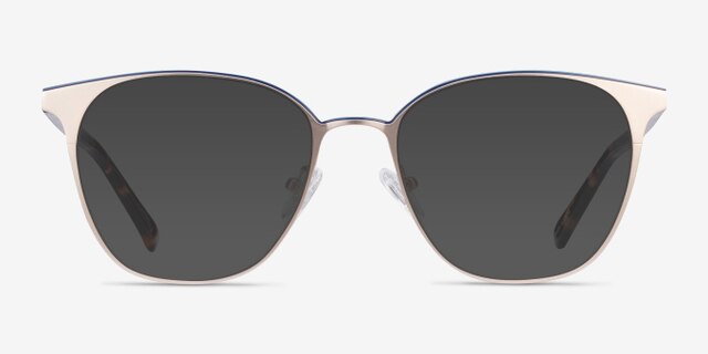 Azimut Gold Acetate-metalEyeglass Frames from EyeBuyDirect, with Tinted Lenses