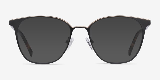 Azimut Black Acetate-metalEyeglass Frames from EyeBuyDirect, with Tinted Lenses