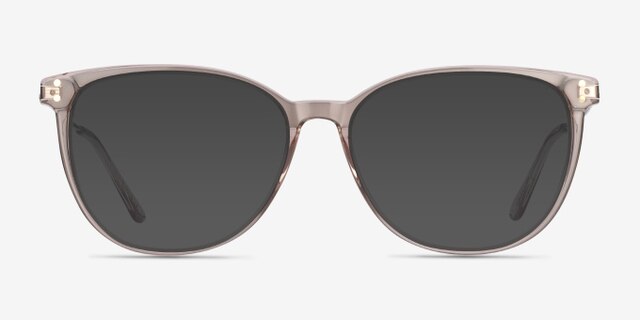 Nebulous Clear Brown Acetate-metalEyeglass Frames from EyeBuyDirect, with Tinted Lenses