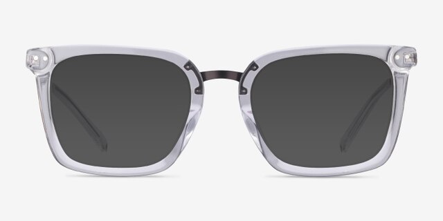 Poise Transparent Acetate-metalMontures de lunettes de vue d'EyeBuyDirect, Avec des Verres Teintés