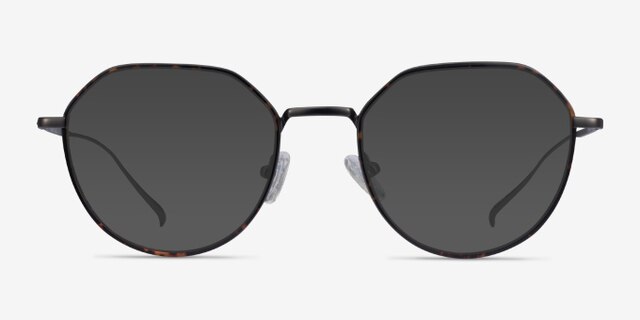 Huxley Tortoise  Gunmetal MetalEyeglass Frames from EyeBuyDirect, with Tinted Lenses