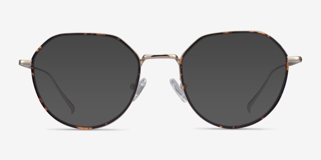 Huxley Tortoise  Golden MetalEyeglass Frames from EyeBuyDirect, with Tinted Lenses