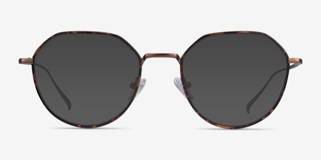 Huxley Tortoise  Bronze MetalEyeglass Frames from EyeBuyDirect, with Tinted Lenses